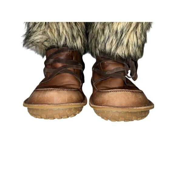Sorel Ahna Brown Leather Faux Furry Boots Size 8.5 - Picture 2 of 12